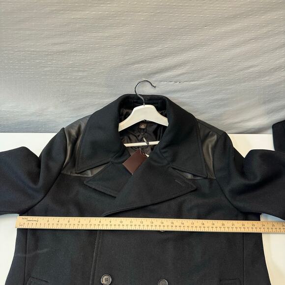 Michael Kors Men' Black Wool Double Breasted Trench Coat Size XL Classic $898 - Picture 12 of 12